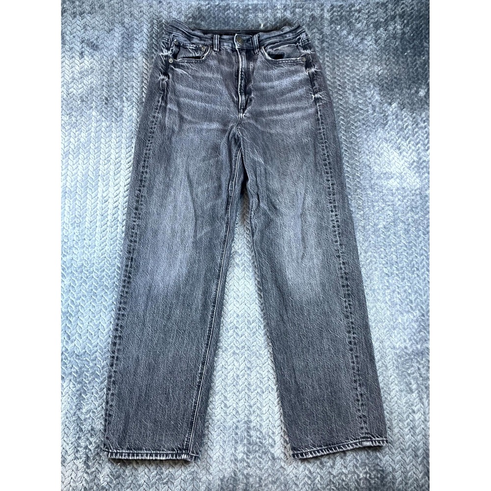 American Eagle Outfitters Straight Jeans Womens 6 Gray Denim High Rise 28 Inseam